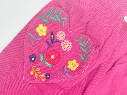 Mini Boden Pink Corduroy Floral Pants 4Y