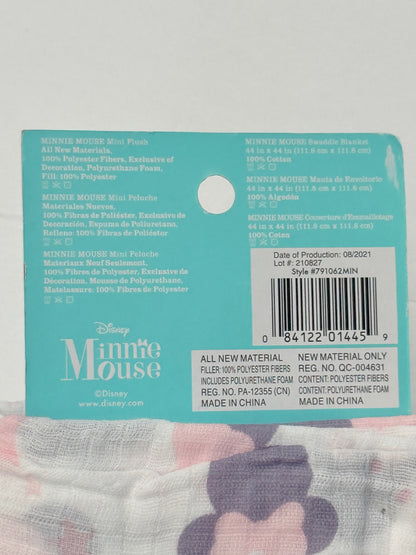 NWT - Disney Baby Minnie Mouse Swaddle Blanket Plush Set