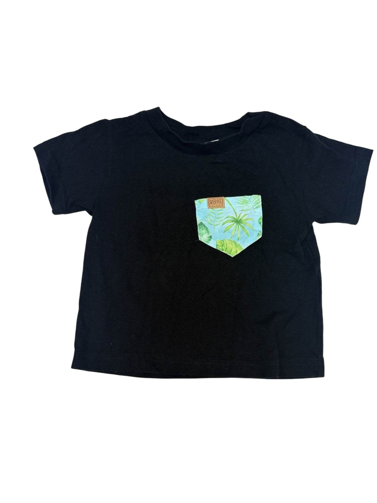 Noisy Boys Apparel Black Tropical Pocket Tee Size 2