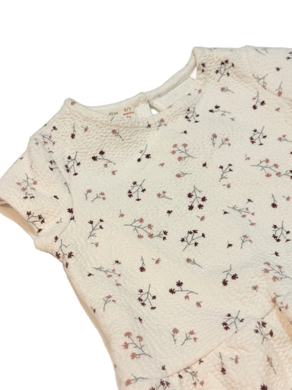 Zara Cream Floral Baby Dress 6-9m