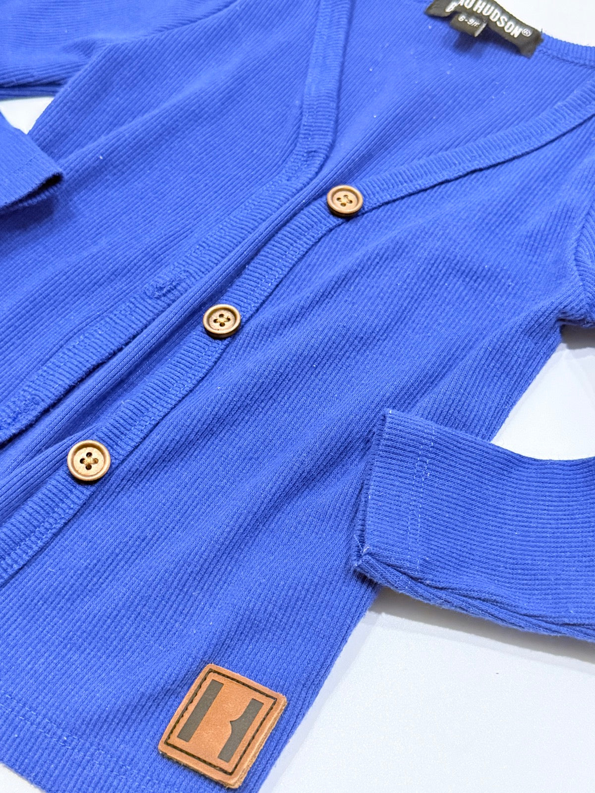 Beau Hudson Blue Ribbed Cardigan 6-9M