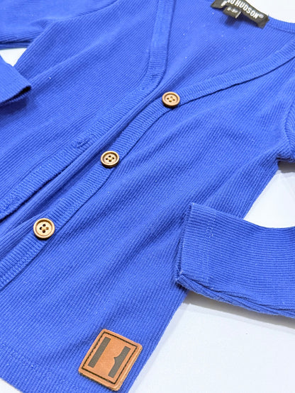 Beau Hudson Blue Ribbed Cardigan 6-9M