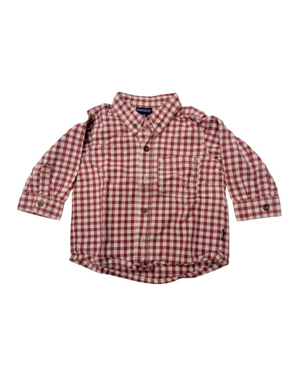 L.O.G.G. Red Plaid Button-Down Shirt 9-12M