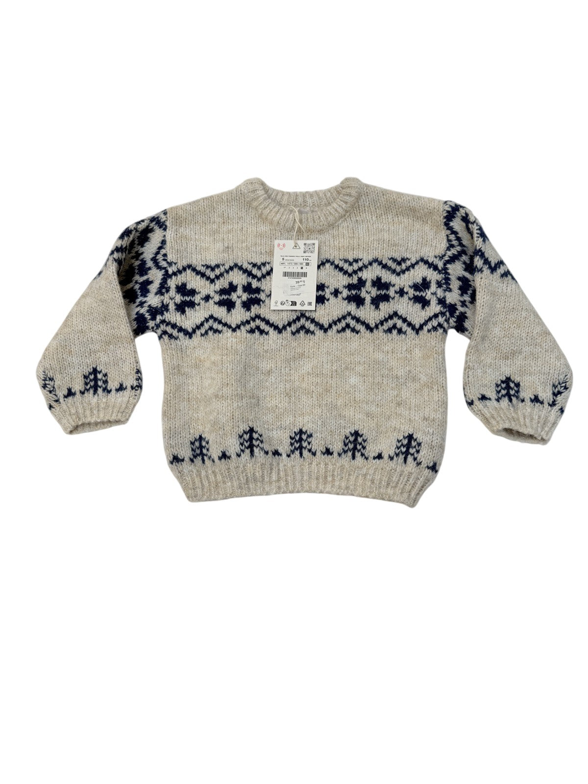 NWT - Zara Fair Isle Knit Sweater Size 5Y