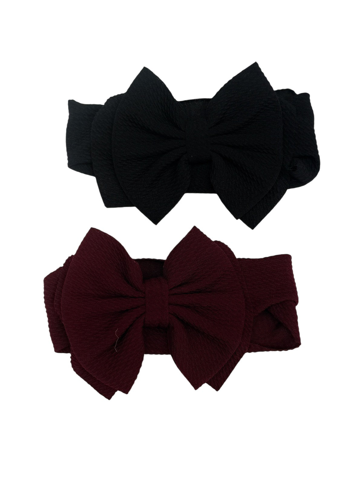 Baby Bow Headwrap Set Black Burgundy 2-Pack