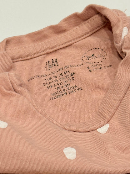 H&M Disney Bambi Pink Polka Dot Romper 6-9m