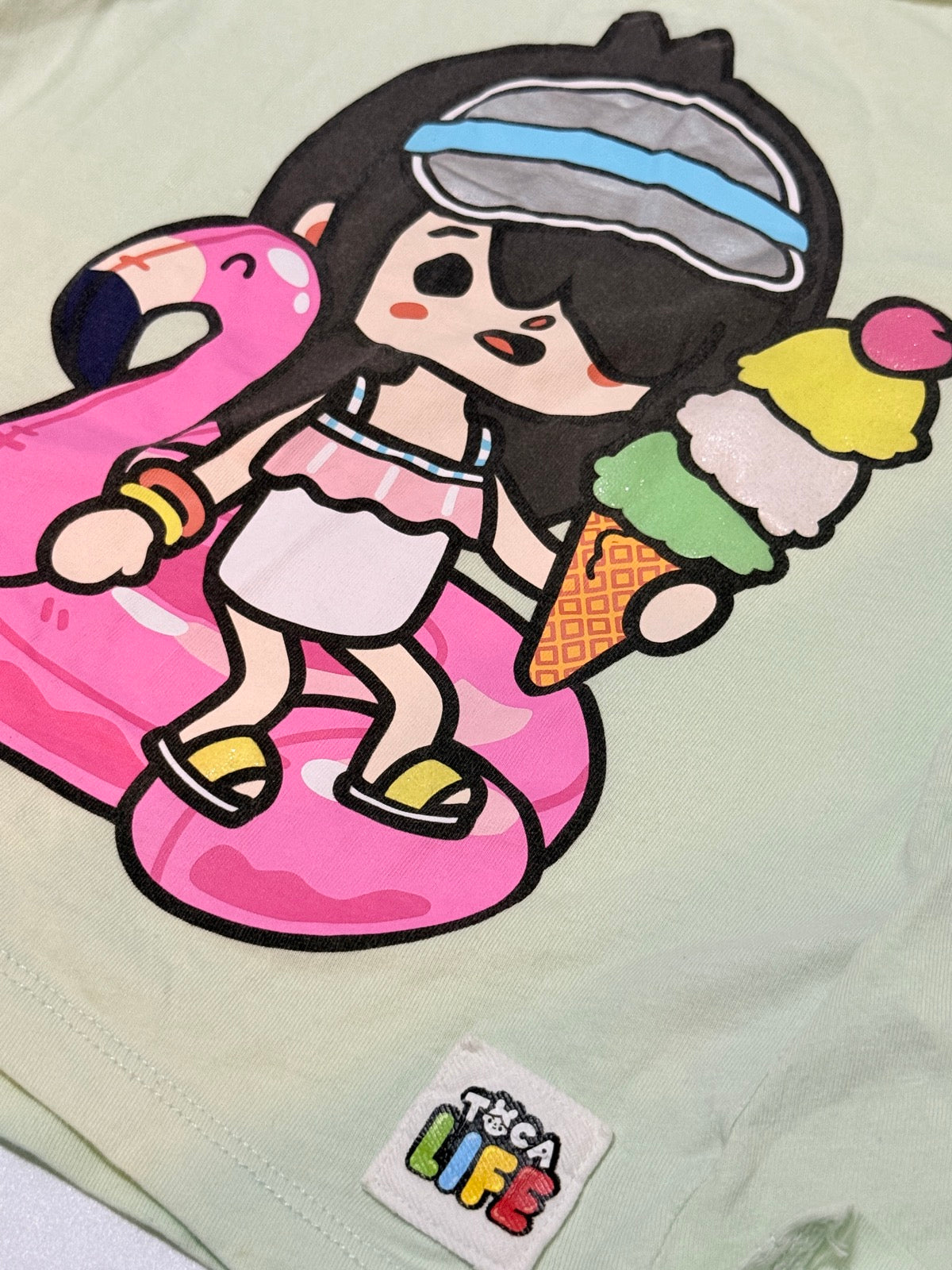 Toca Life x H&M Green Graphic T-Shirt 4-6Y