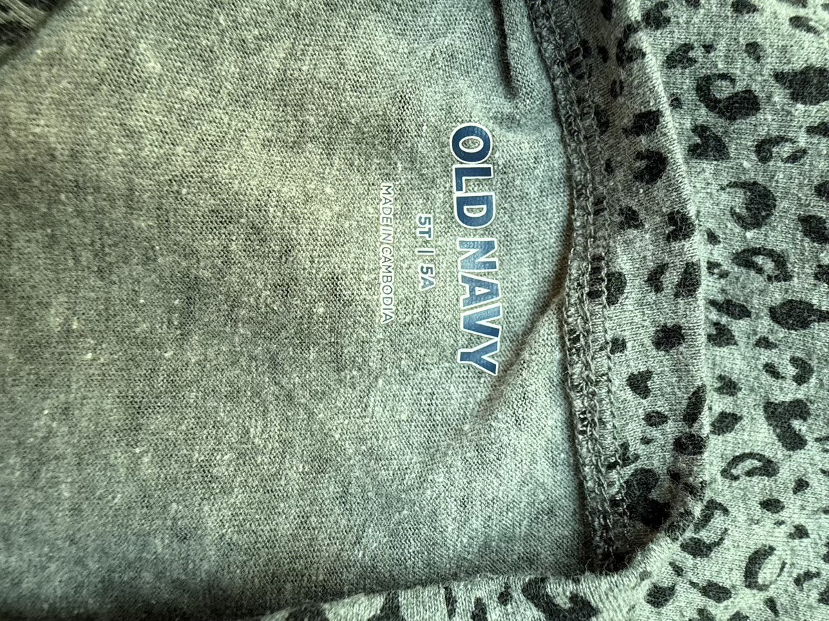 Old Navy Gray Leopard Print Dress 5T