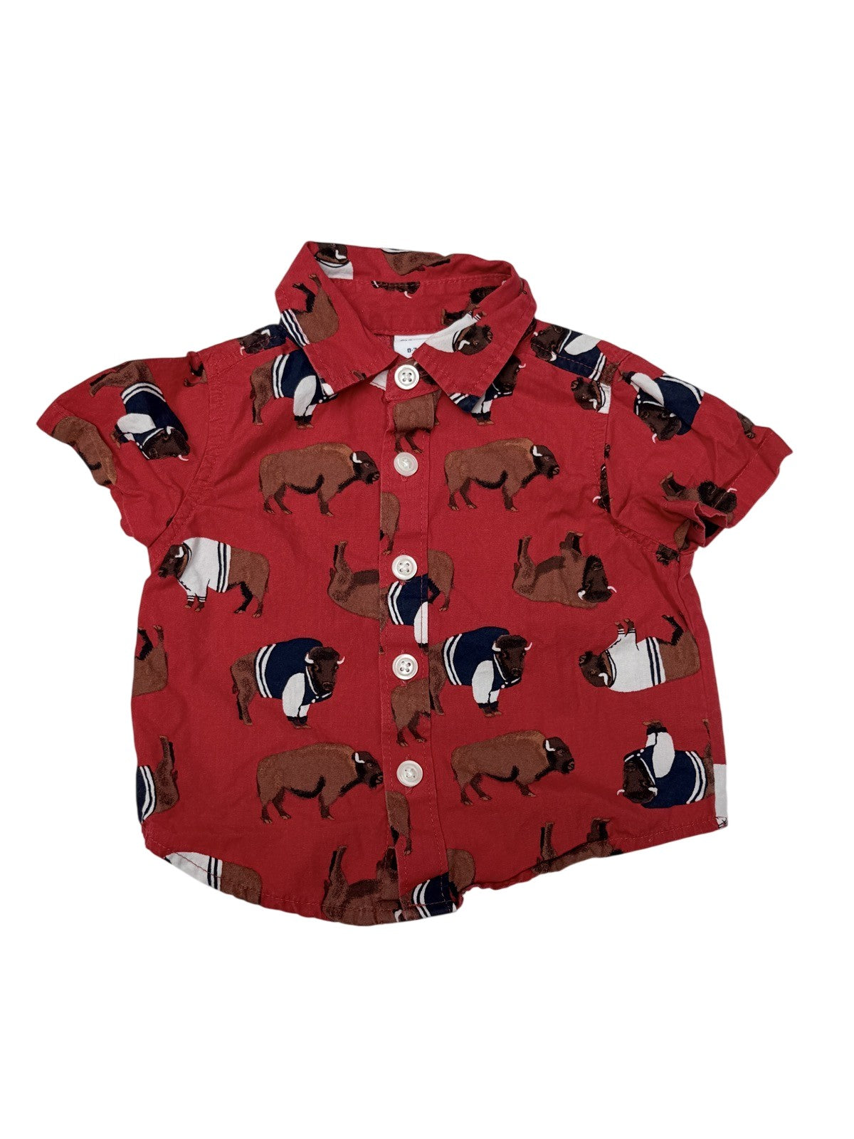 Old Navy Buffalo Print Button Shirt 0-3M