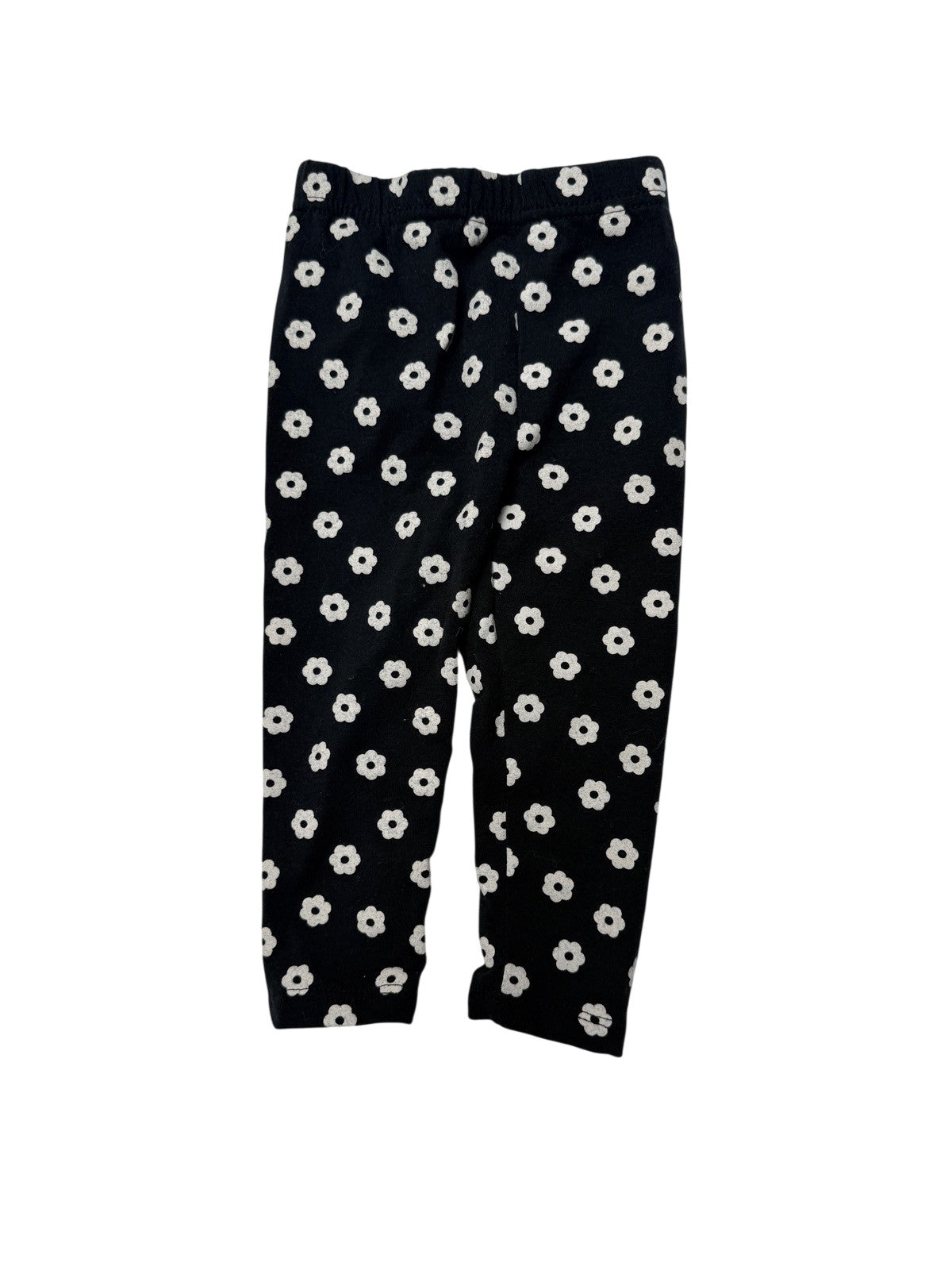 Black Floral Print Leggings 3/6M