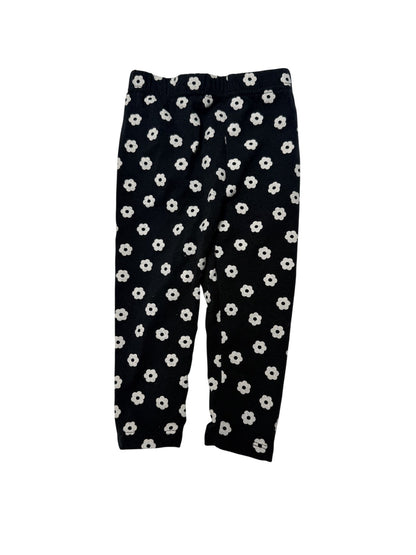 Black Floral Print Leggings 3/6M