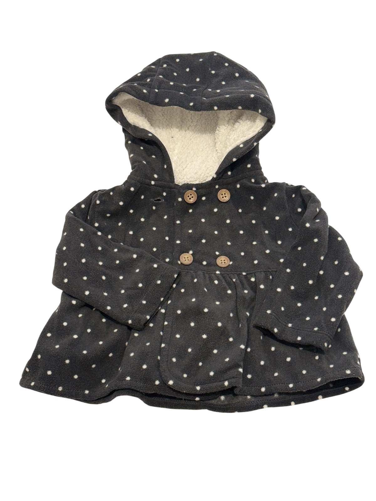Carter's Polka Dot Sherpa Hooded Jacket 6M