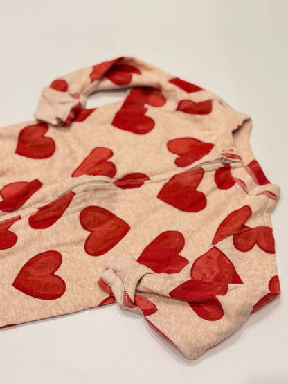 Old Navy Heart Print Footed Sleeper 3-6M