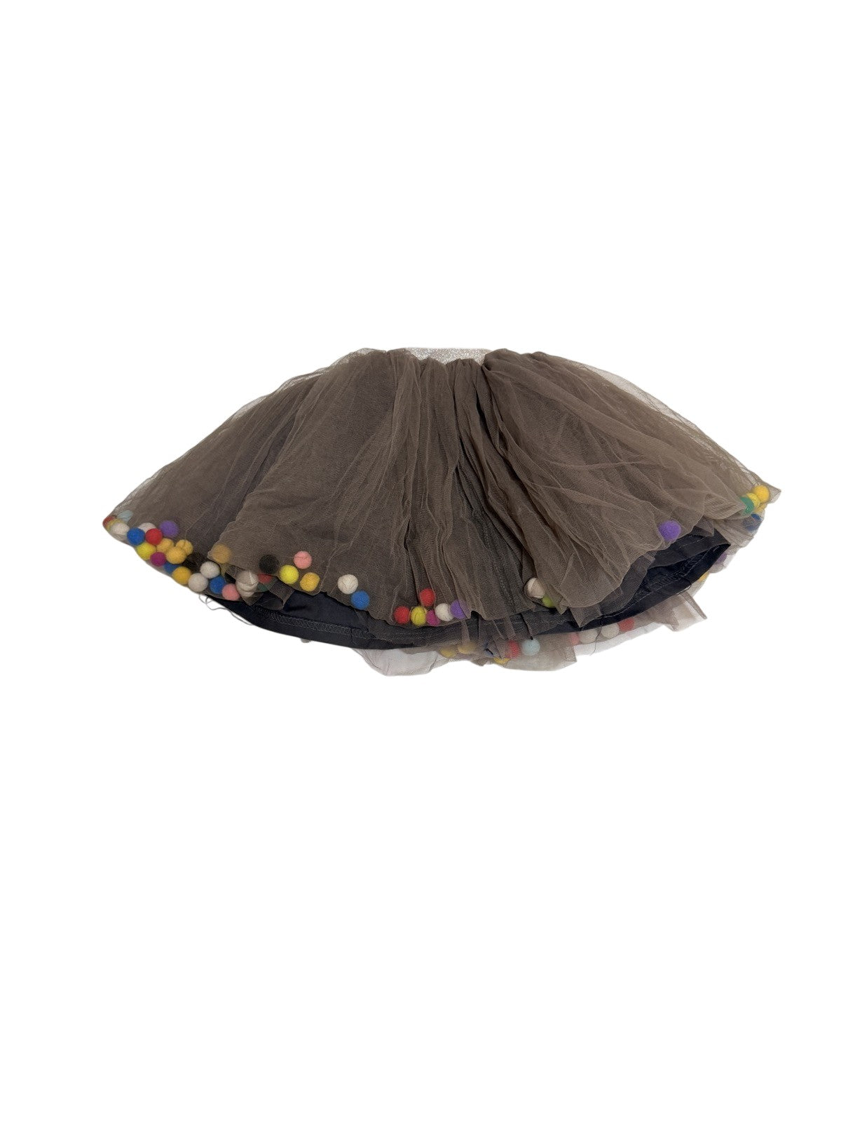 Gray Tulle Pom Pom Skirt Girls
