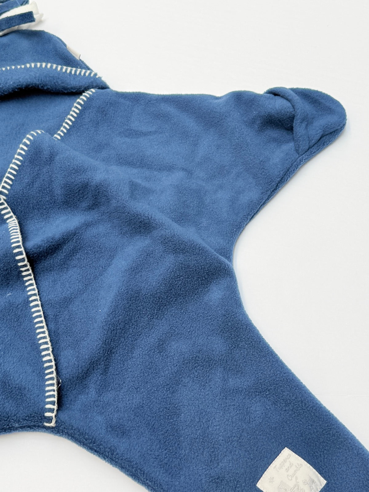 Tuppence and Crumble Navy Fleece Star Wrap Snowsuit 5-10M