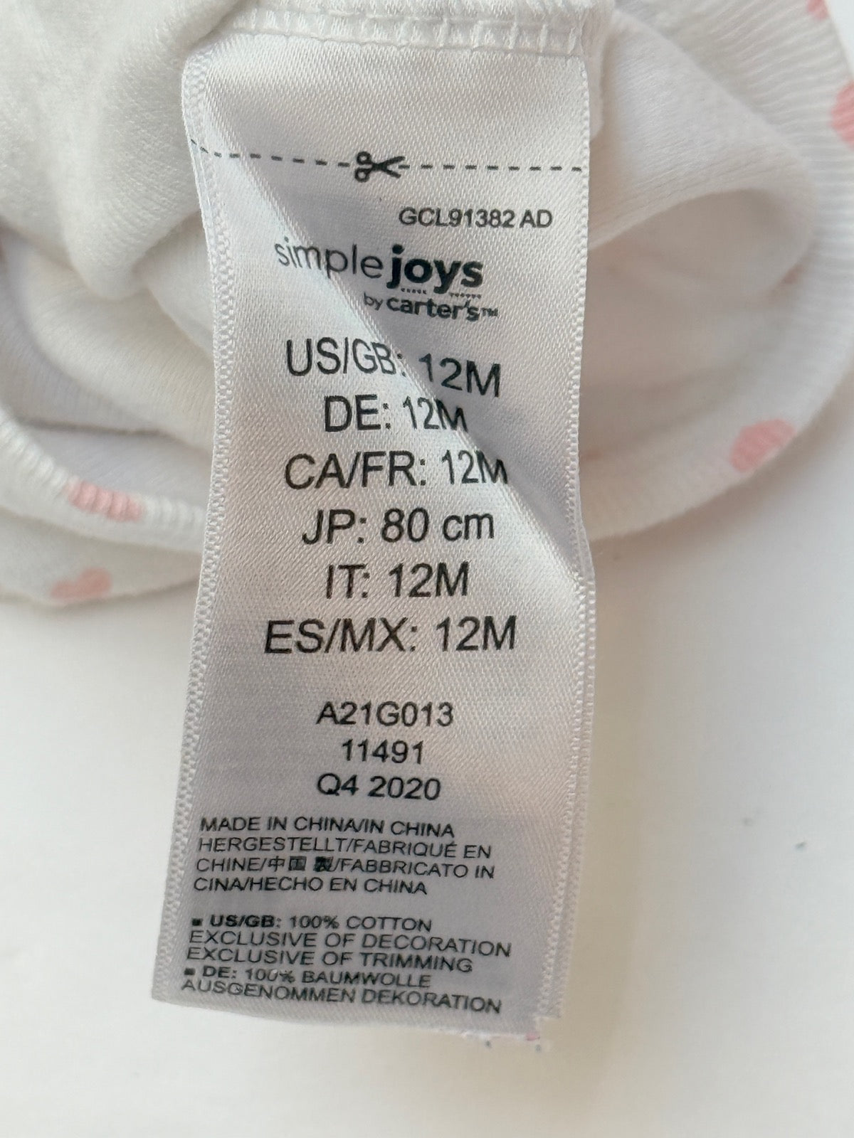 Simple Joys by Carter's Heart Bodysuit 12M