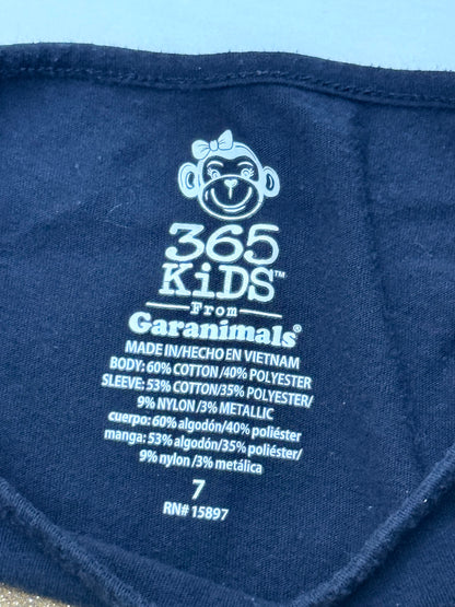 365 Kids from Garanimals Glitter Heart Long Sleeve T-Shirt Size 7