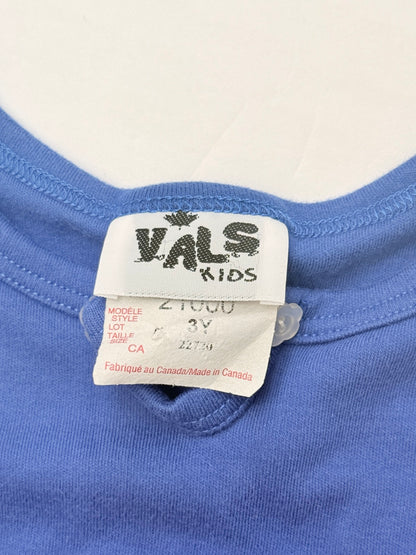 Vals Kids Blue Floral Trim Tank Top 3Y