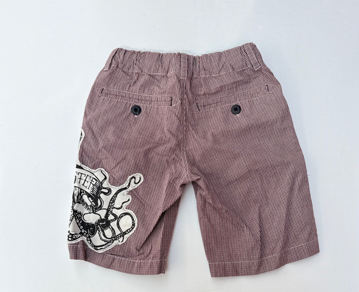 Monster Republic Plaid Shorts with Octopus Patch Size 4