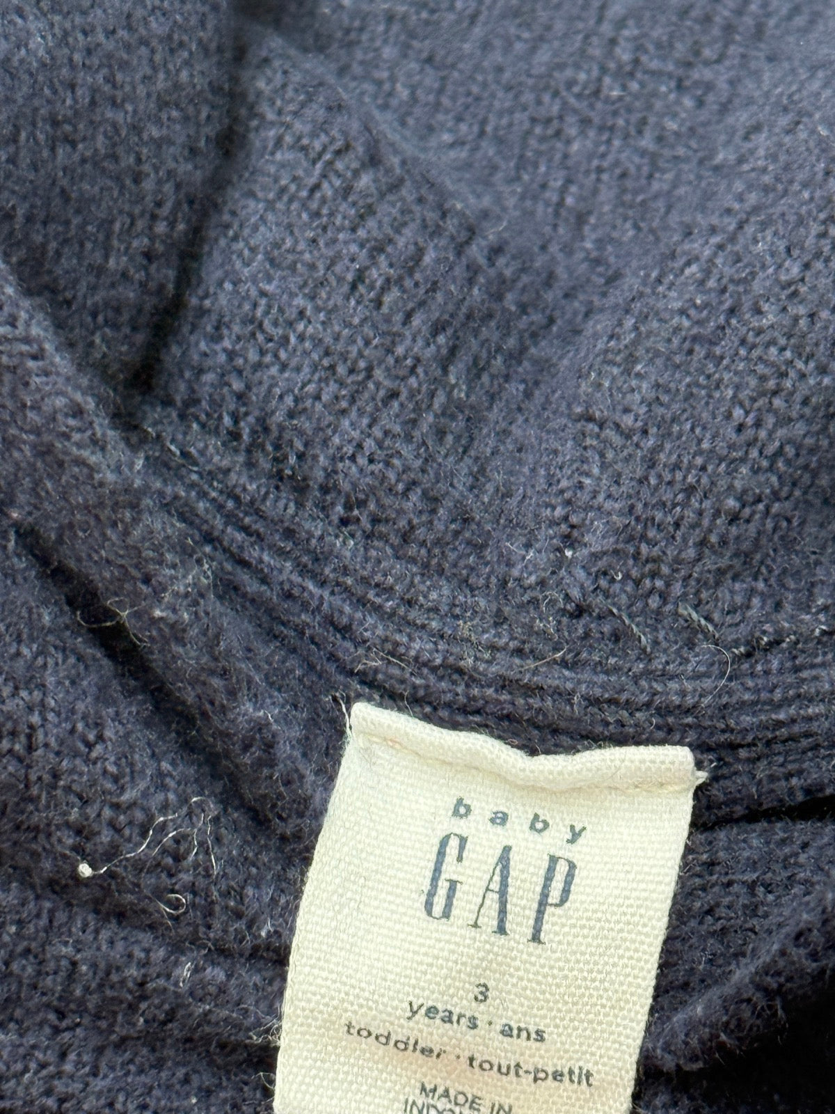 Baby Gap Navy Bear Logo Hoodie 3T