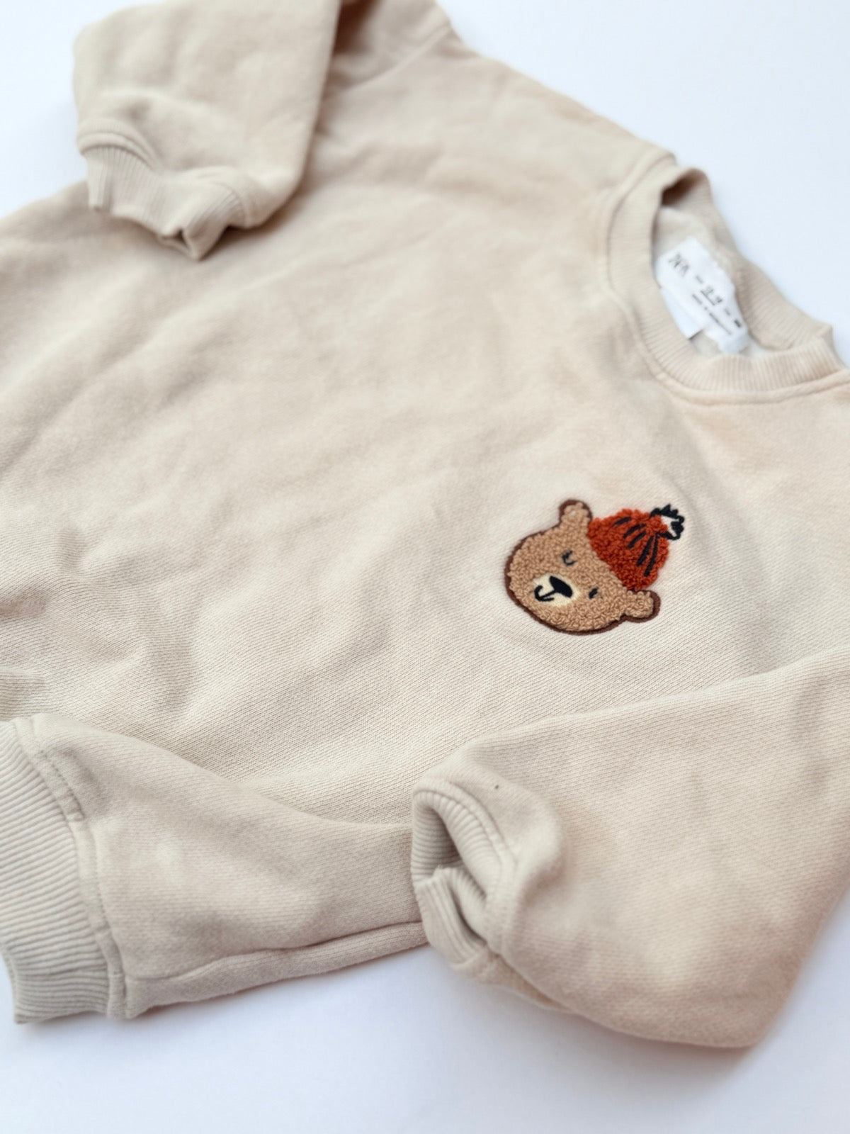 Zara Bear Embroidered Sweatshirt 12-18m