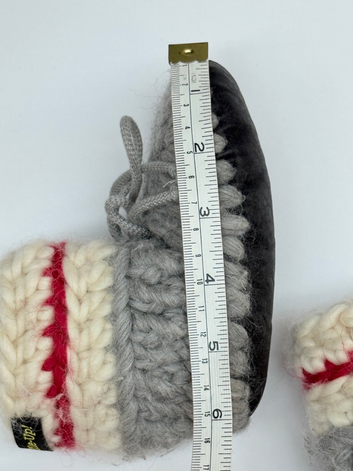 Muffle-Up! Gray Knit Baby Booties 6-12M