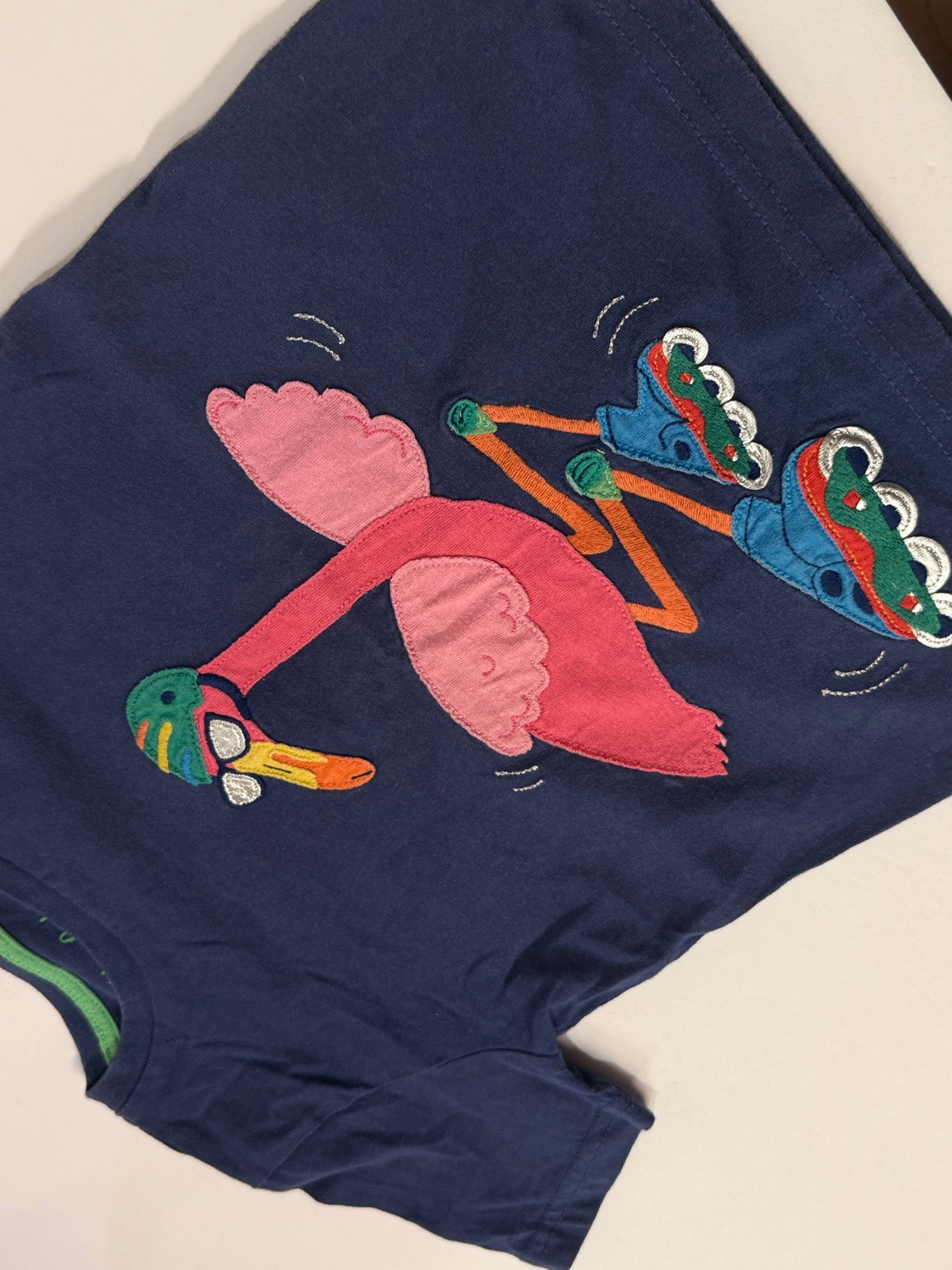 Mini Boden Flamingo Rollerblader Shirt 3-4Y