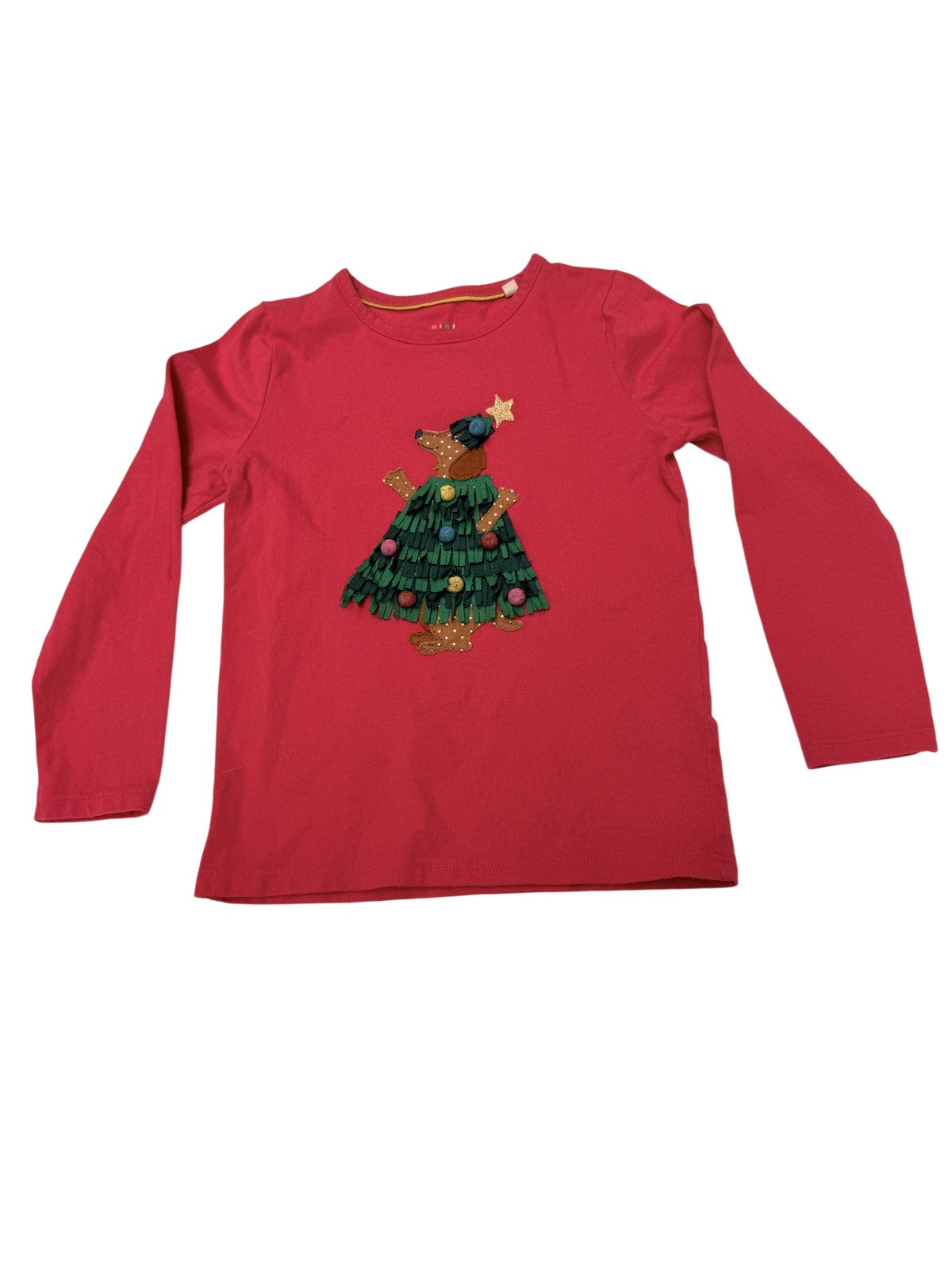 Mini Boden Dog Christmas Tree T-Shirt 6-7Y