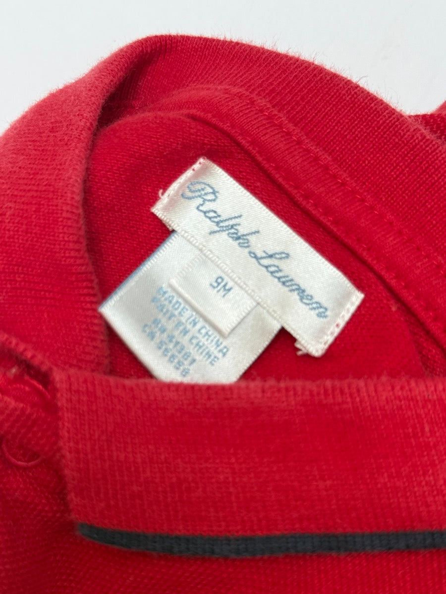 Ralph Lauren Red Polo Romper 9M