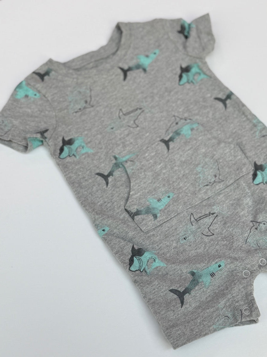 George Baby Shark Print Romper 3-6M