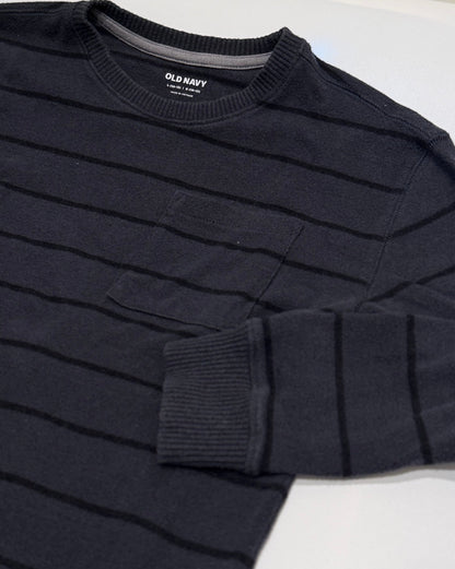 Old Navy Knit Black Striped Sweater Size 10-12