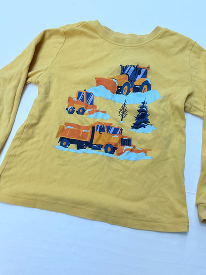 Pekkle Snow Plow Trucks Long Sleeve T-Shirt Size 7/8