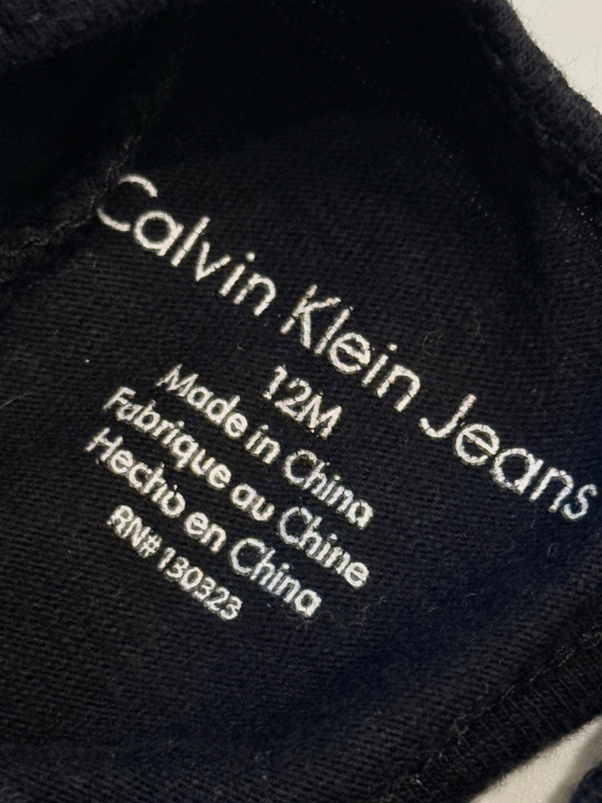 Calvin Klein Jeans Black Long Sleeve Top 12M
