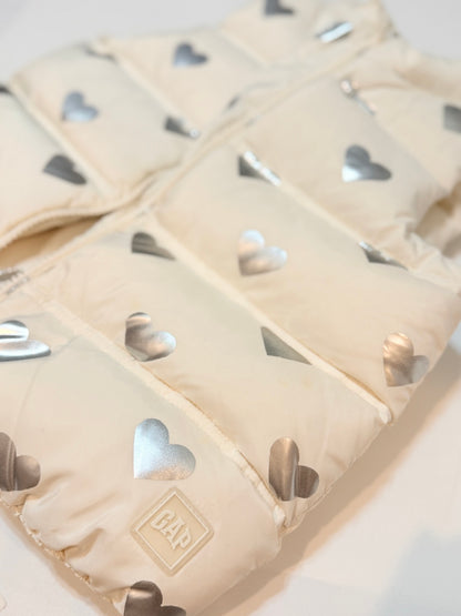 Baby Gap Silver Heart Puffer Vest 4T