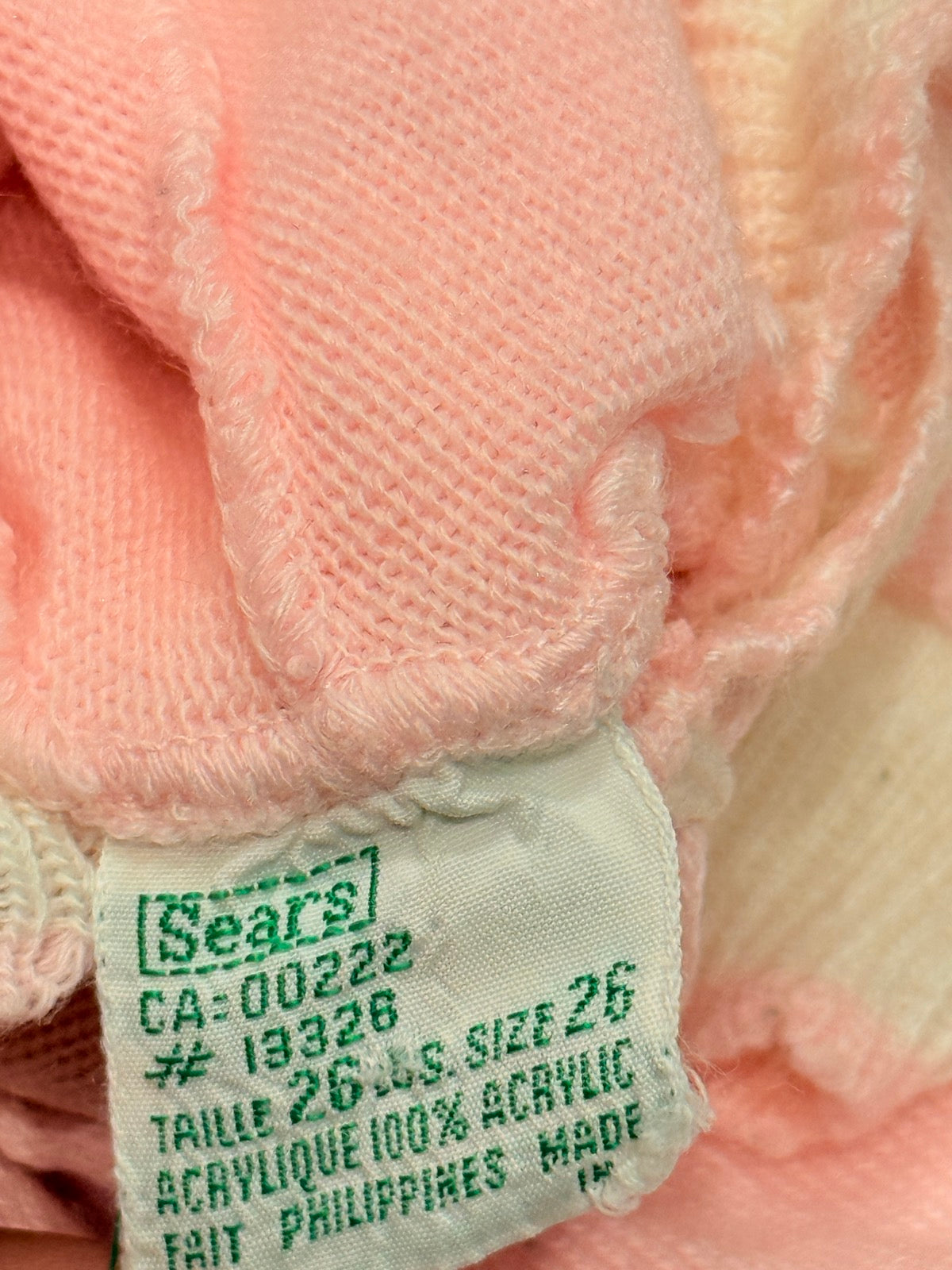 Vintage Sears Pink Hooded Duck Sweater Size 26