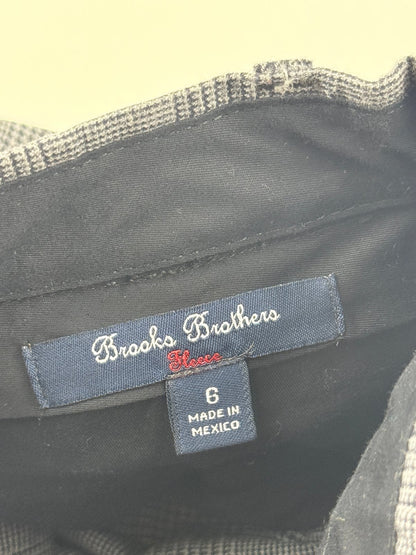 Brooks Brothers Fleece Gray Plaid Pants Size 6