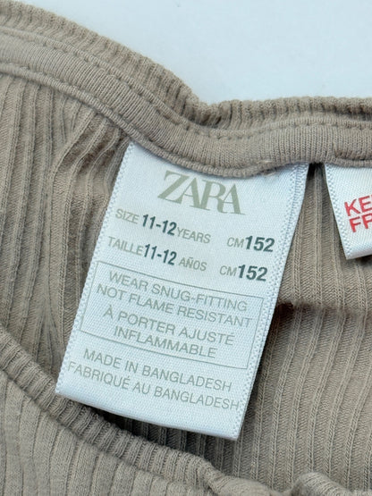Zara Tan Ribbed Pajamas Size 11-12Y