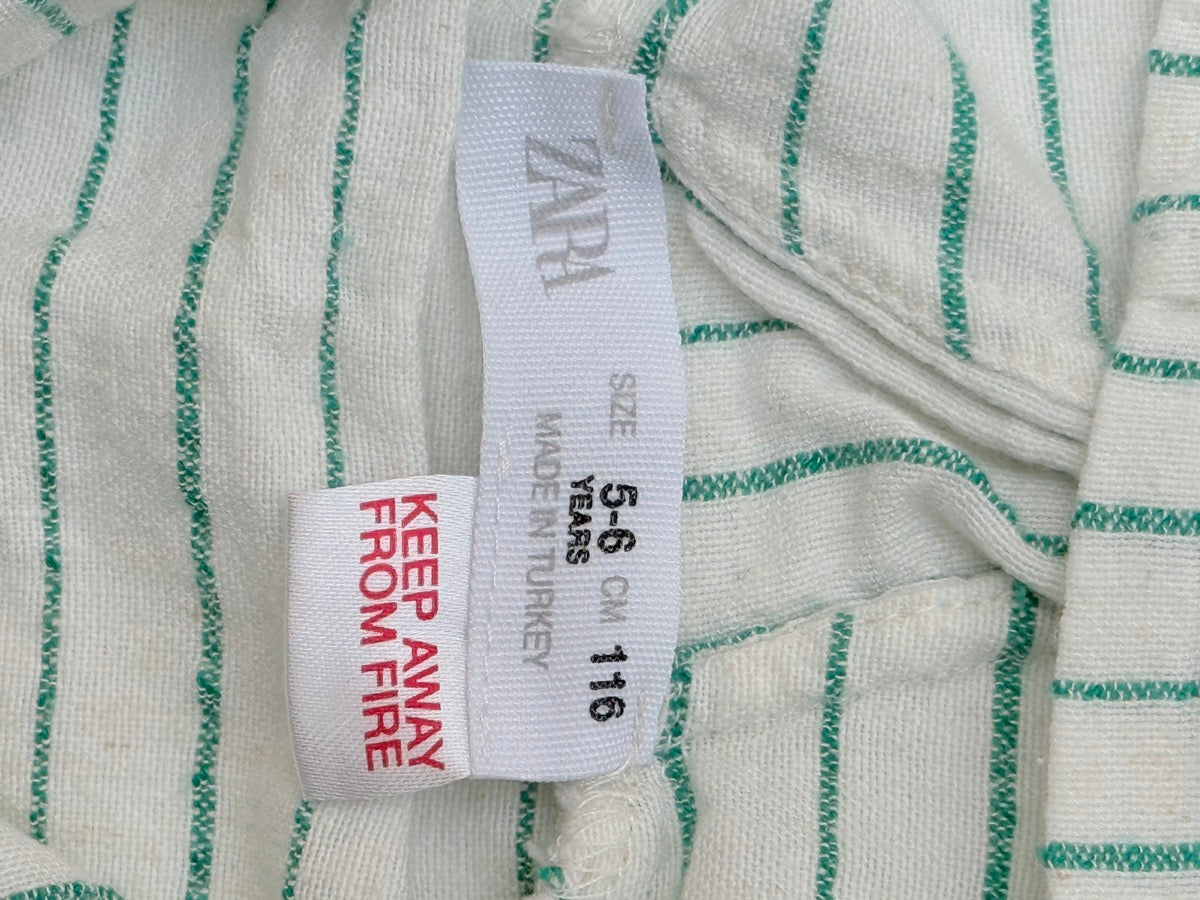 Zara Striped Hooded Henley Hoodie 6Y