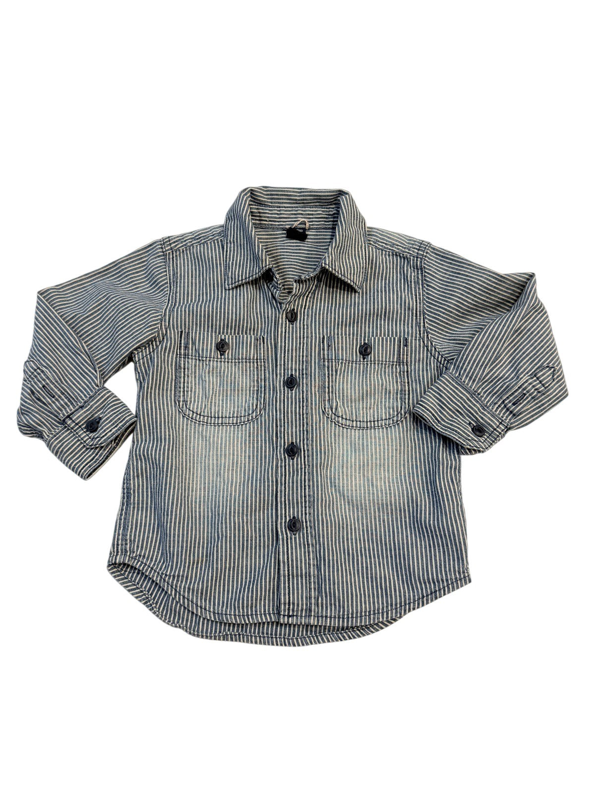 Baby Gap Blue Stripe Button Shirt 2T