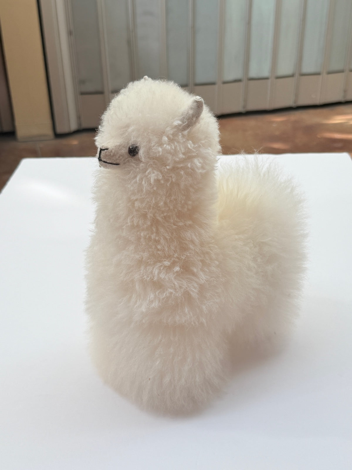 Soft Real Alpaca Fur White Fluffy Llama Stuffed Animal