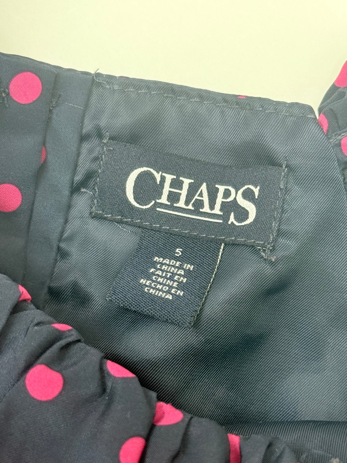 Chaps Navy Polka Dot Dress Size 5