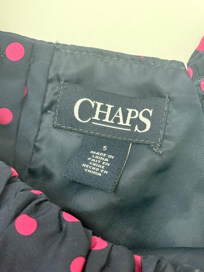Chaps Navy Polka Dot Dress Size 5