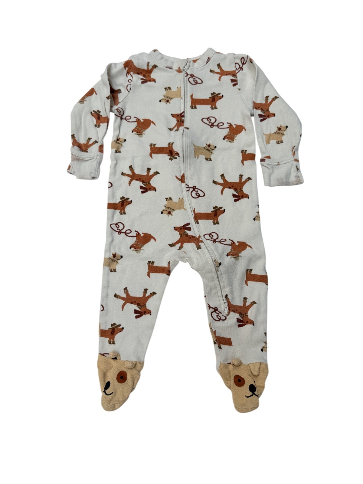 Old Navy Dog Print Footed Sleeper 6-9M