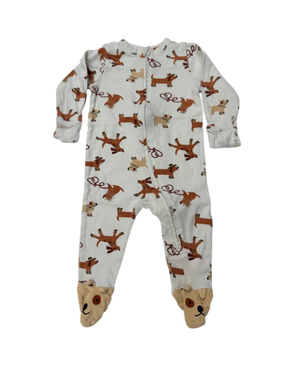 Old Navy Dog Print Footed Sleeper 6-9M