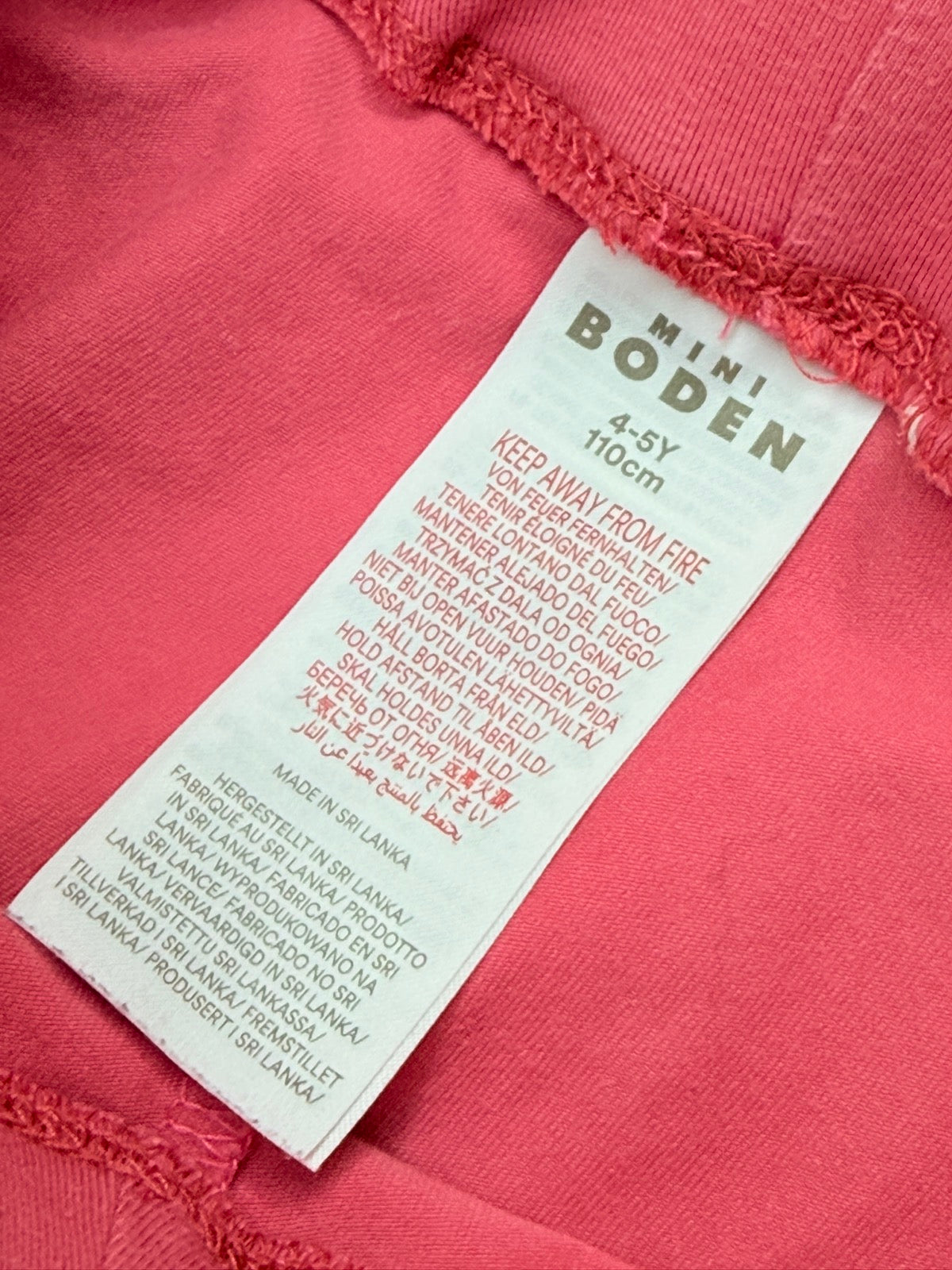 Mini Boden Pink Heart Leggings 4-5Y