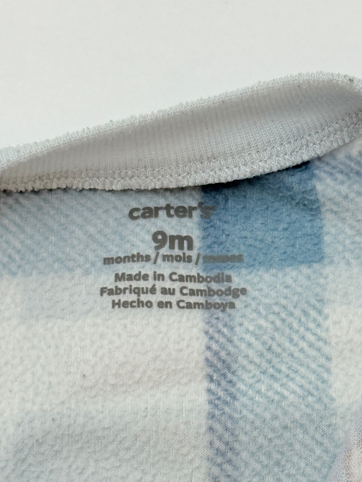 Carter's Plaid Bear Footed Sleeper 9M