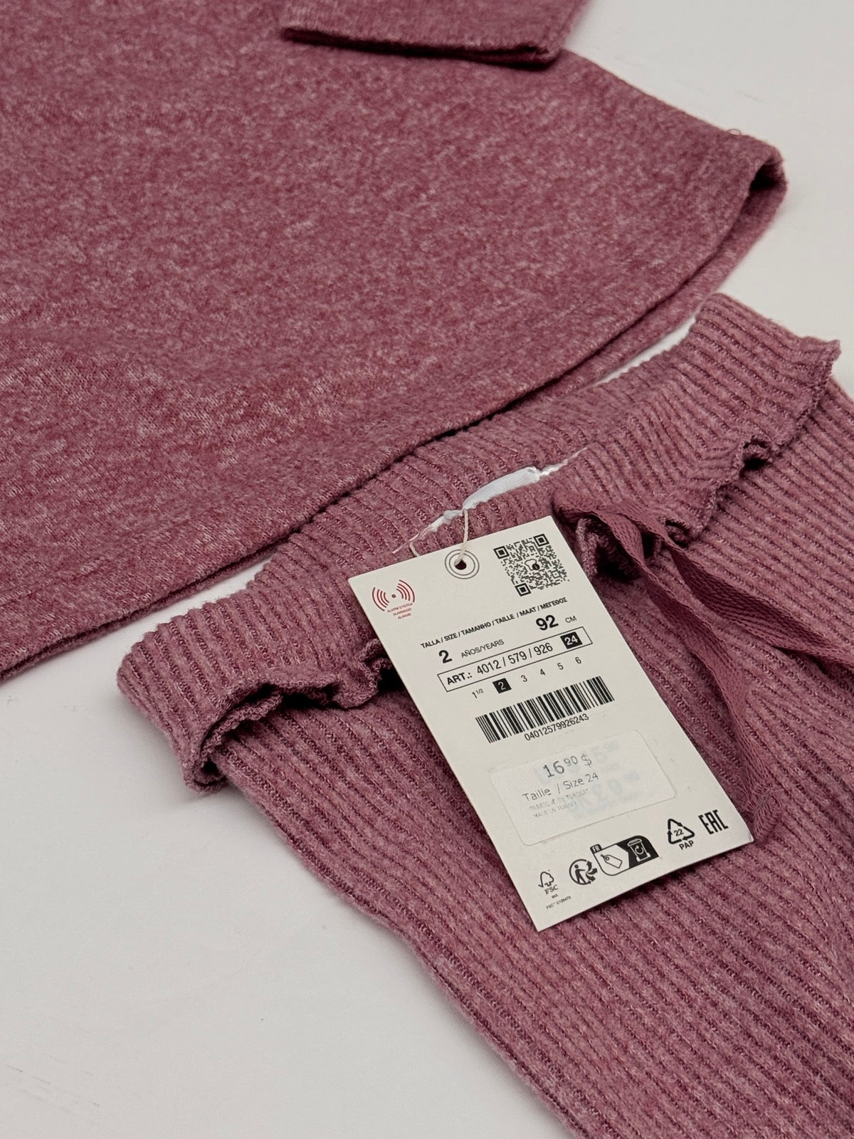 NWT - Zara Ribbed Knit Sweater Pants Set 2T