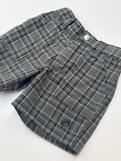 Knuckleheads Gray Plaid Shorts 9-12M