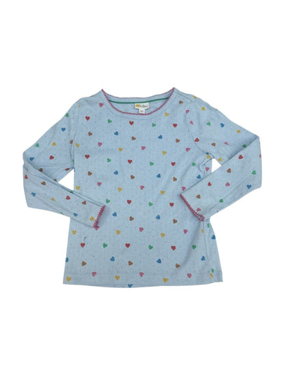 Mini Boden Heart Print Long Sleeve Top 4-5Y