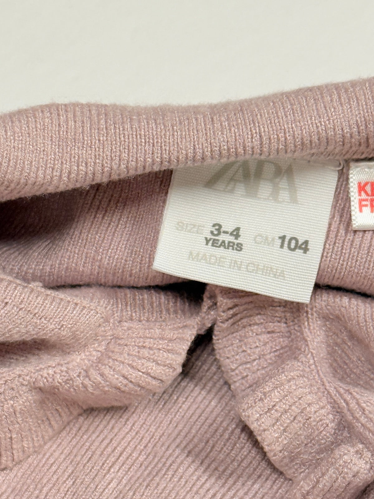 Zara Pink Ruffle Knit Sweater 3-4Y